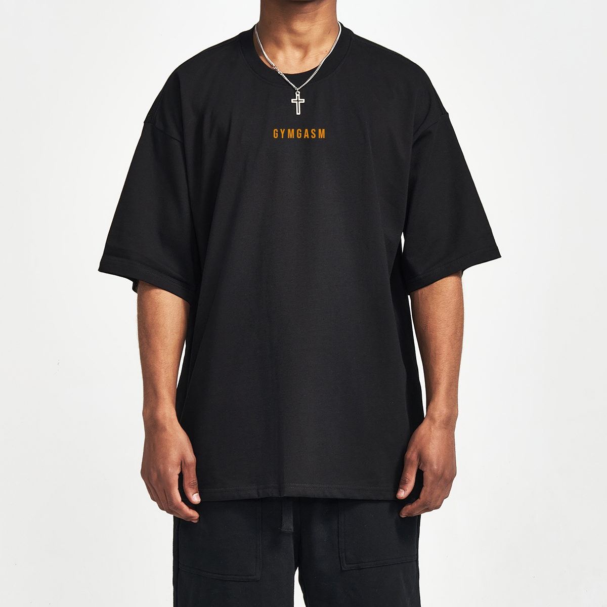 Essential Oversized Black Tee - GYMGASM