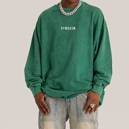 Viridian Green Vintage Faded Long Sleeve - GYMGASM