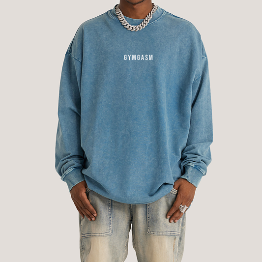 Dusty Blue Vintage Faded Long Sleeve - GYMGASM