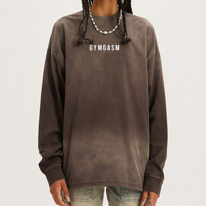 Brown Smoky Faded Long Sleeve - GYMGASM