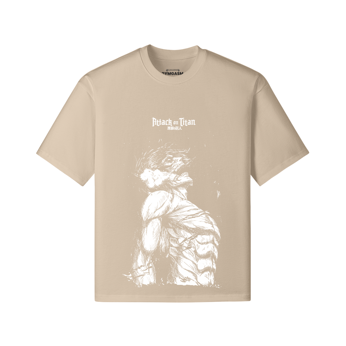 Attack on Titan Oversized Light Khaki Front