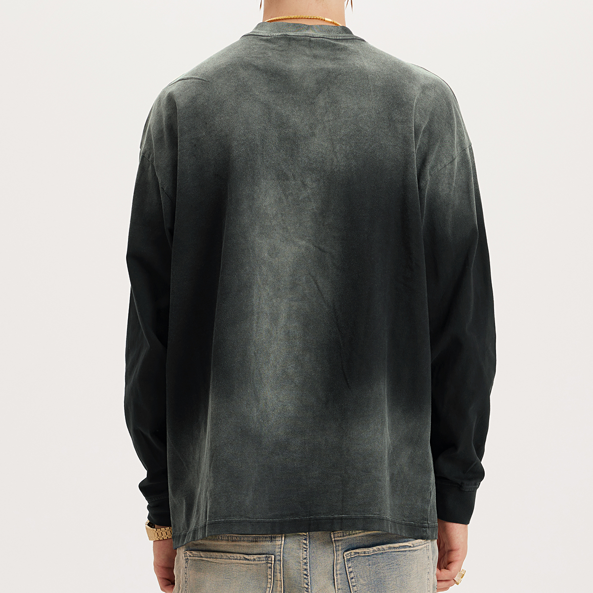 Smoky Black Smoky Faded Long Sleeve - GYMGASM