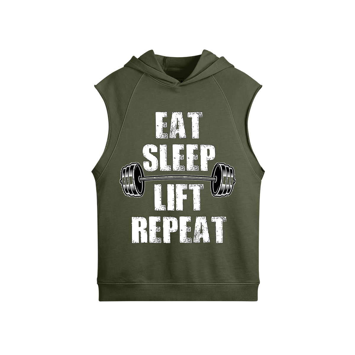 Eat Sleep Lift Repeat Sleeveless Hoodie - GYMGASM