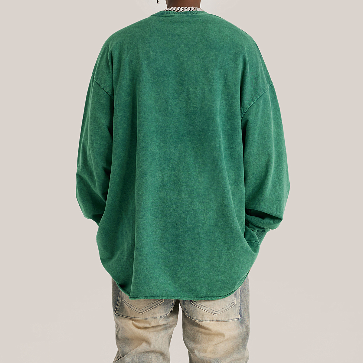 Viridian Green Vintage Faded Long Sleeve - GYMGASM