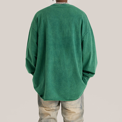 Viridian Green Vintage Faded Long Sleeve - GYMGASM