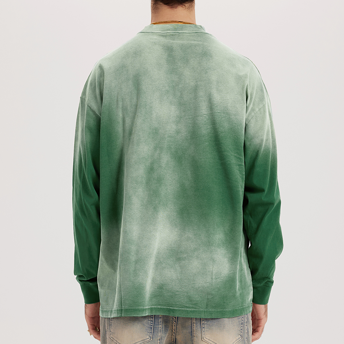 Mineral Green Smoky Faded Long Sleeve - GYMGASM