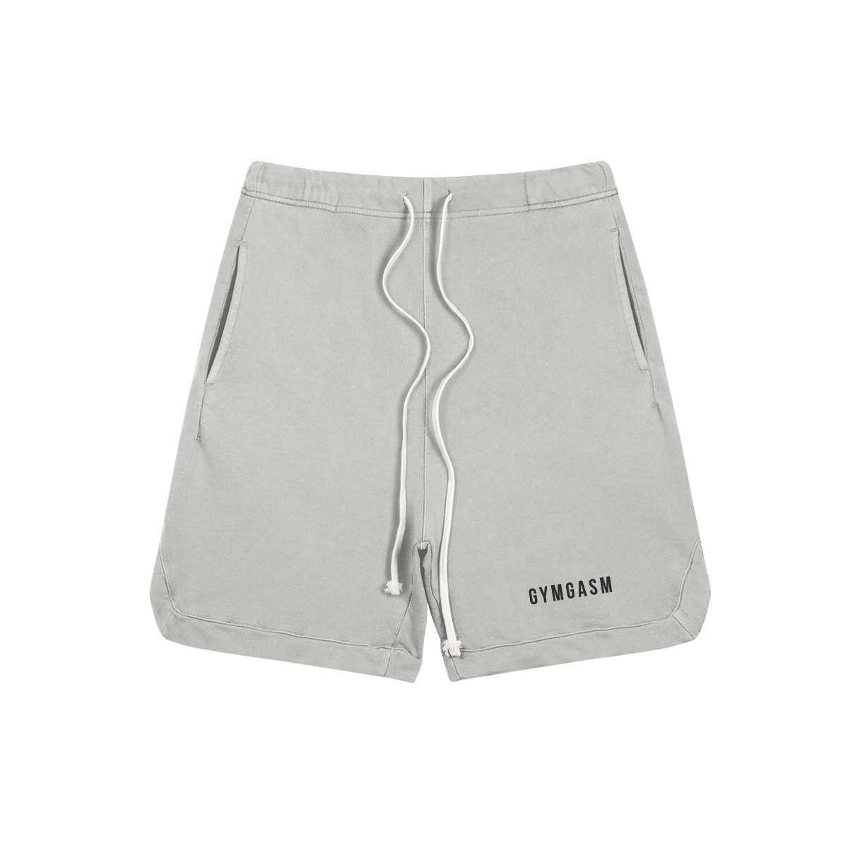 Clipped Corner Washed Light Gray Sweat Shorts - GYMGASM