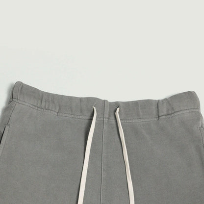 Clipped Corner Washed Dark Gray Sweat Shorts - GYMGASM