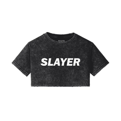 Slayer - Snow Wash Croptops - GYMGASM