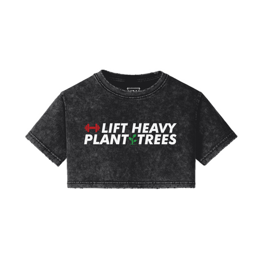 Lift Heavy - Snow Wash Crop Top - GYMGASM