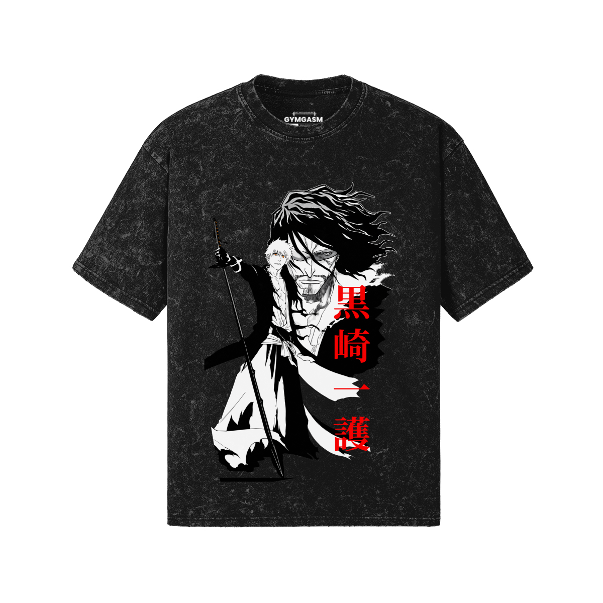 Bleach Ichigo Kurosaki Snow Wash T-shirt Front